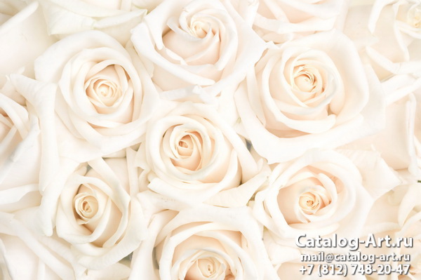 Натяжные потолки с фотопечатью - Белые розы 34